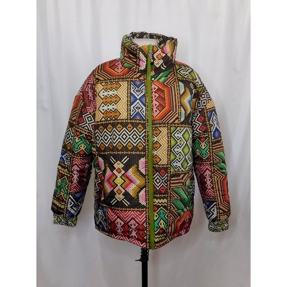 NWT!! FARM RIO Rauti Metallic Reversible Puffer Jacket Après Ski Winter Outdoors - Picture 8 of 16